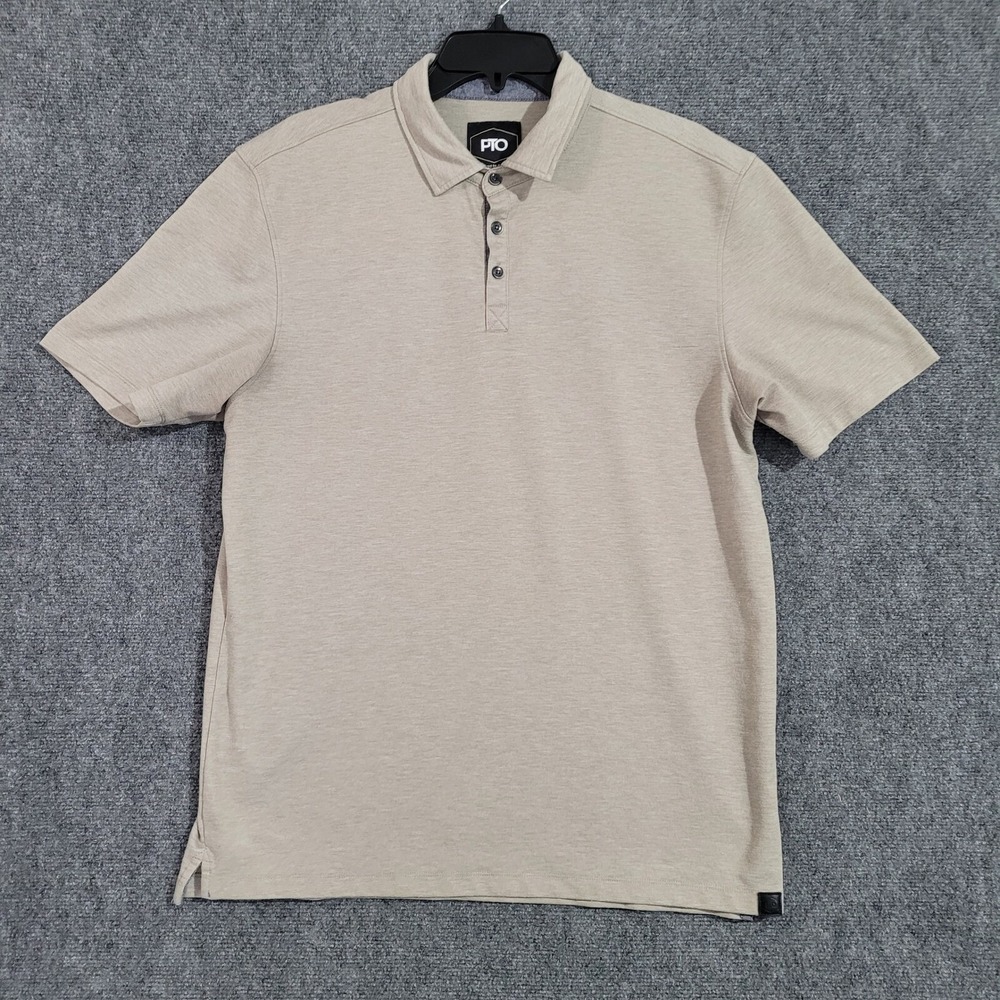 PTO Polo‎ Shirt Moisture Wicking Athletic Golf Casual Short Sleeve L